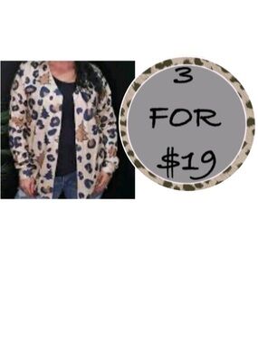 3/$19 Rebel Raven leopard print open front cardigan sweater